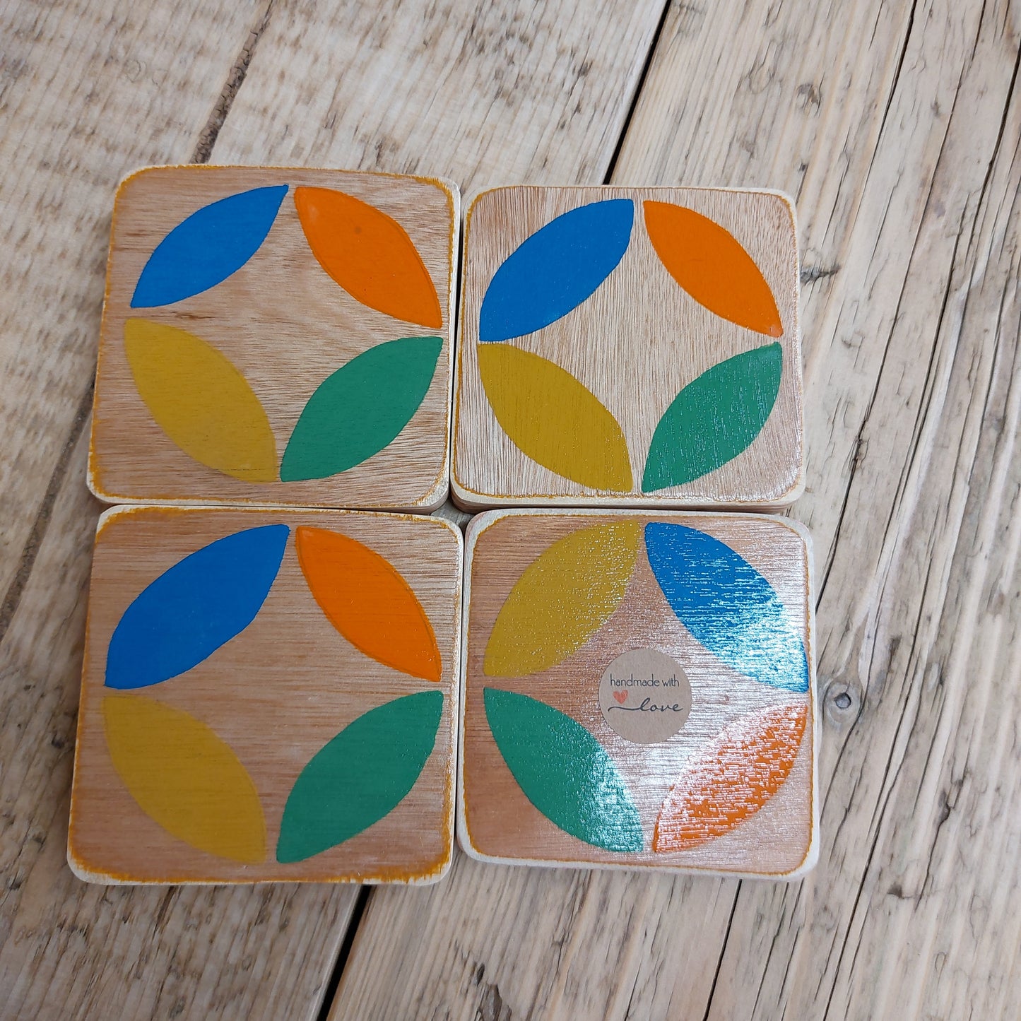 Handmade sweedish design set of 4 coasters
