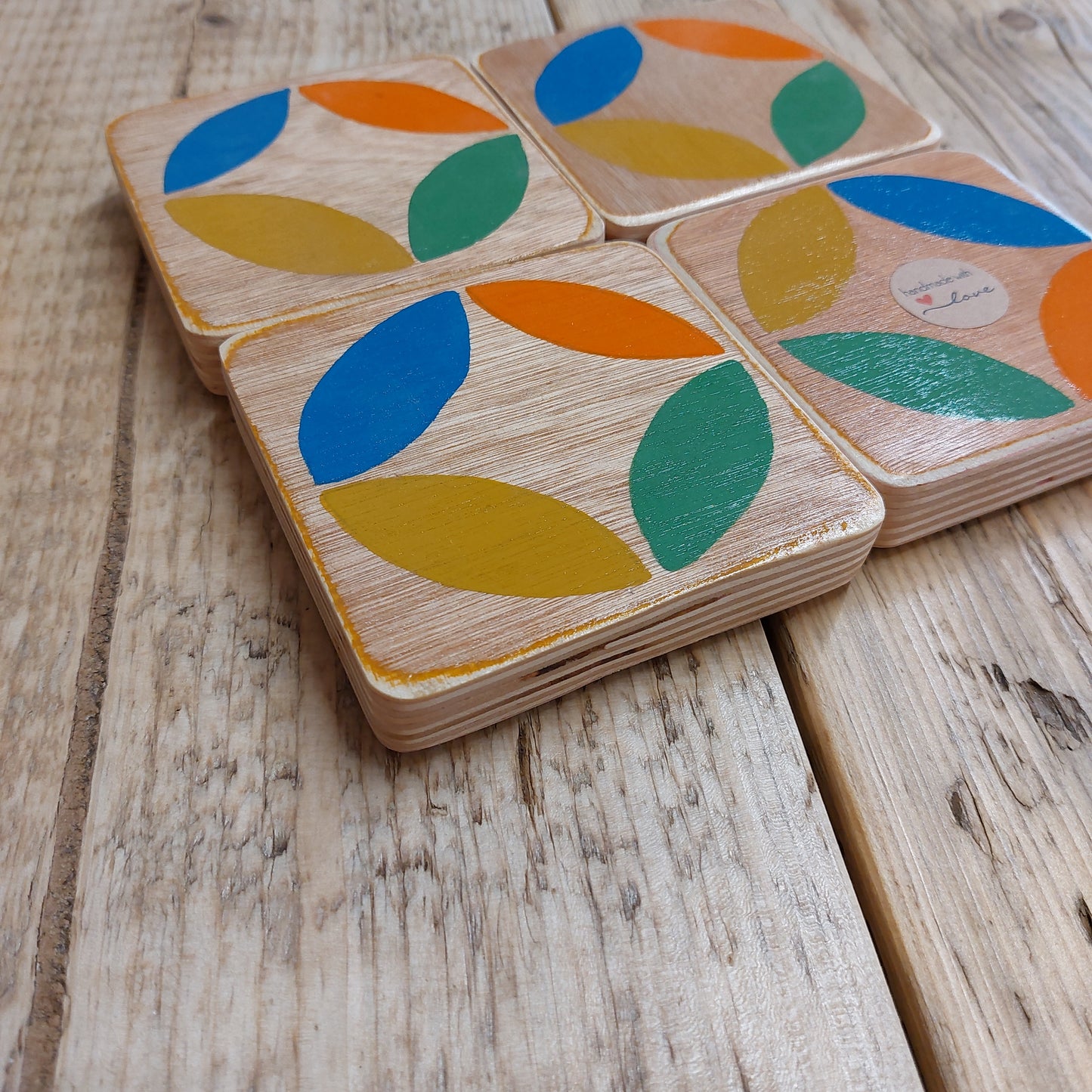 Handmade sweedish design set of 4 coasters