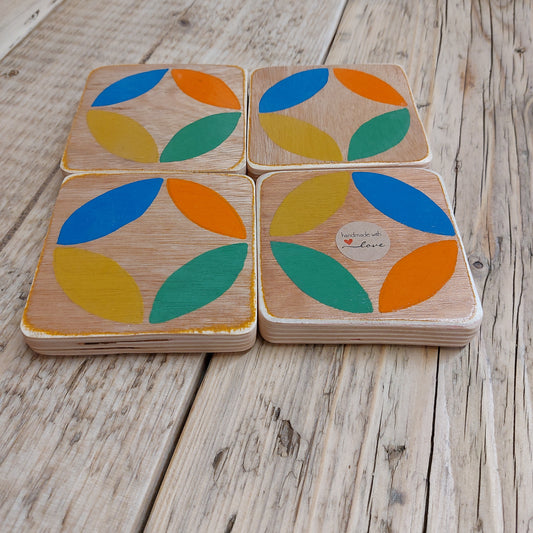 Handmade sweedish design set of 4 coasters