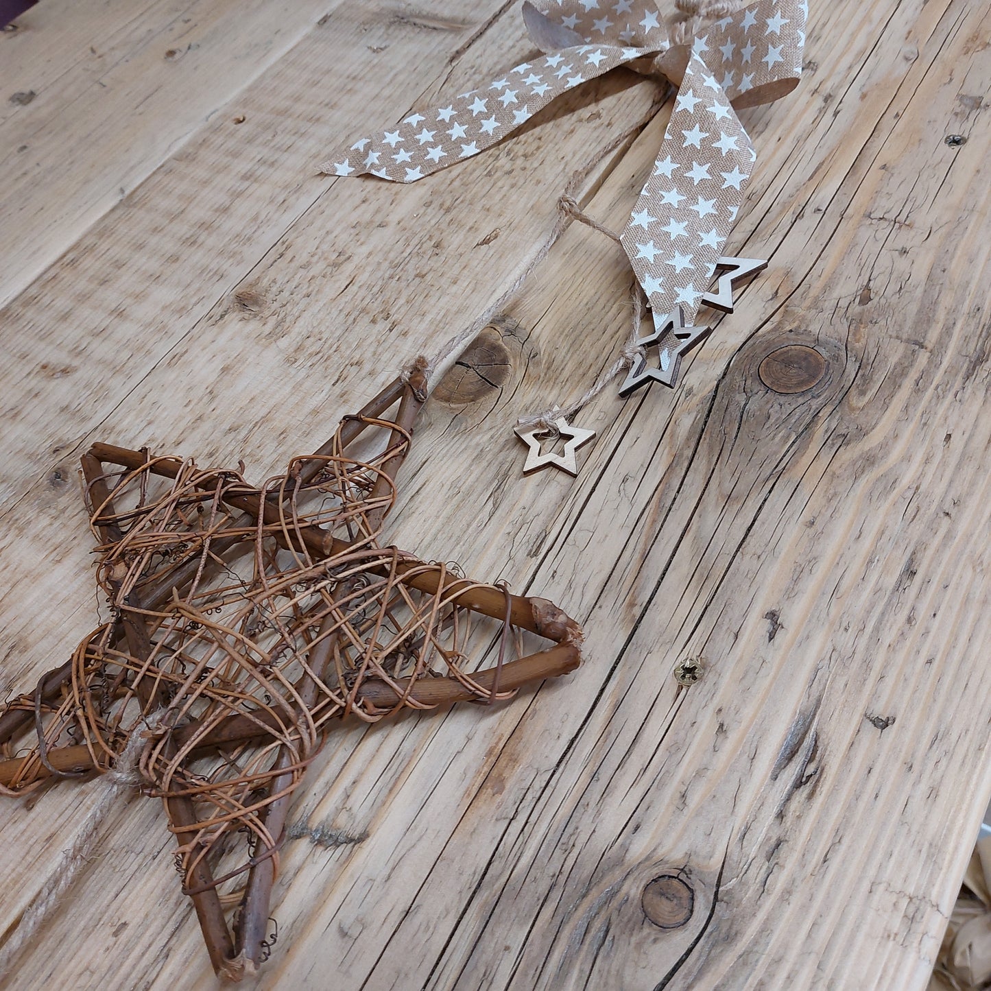 Handmade door hanger wall hanging stars with bells